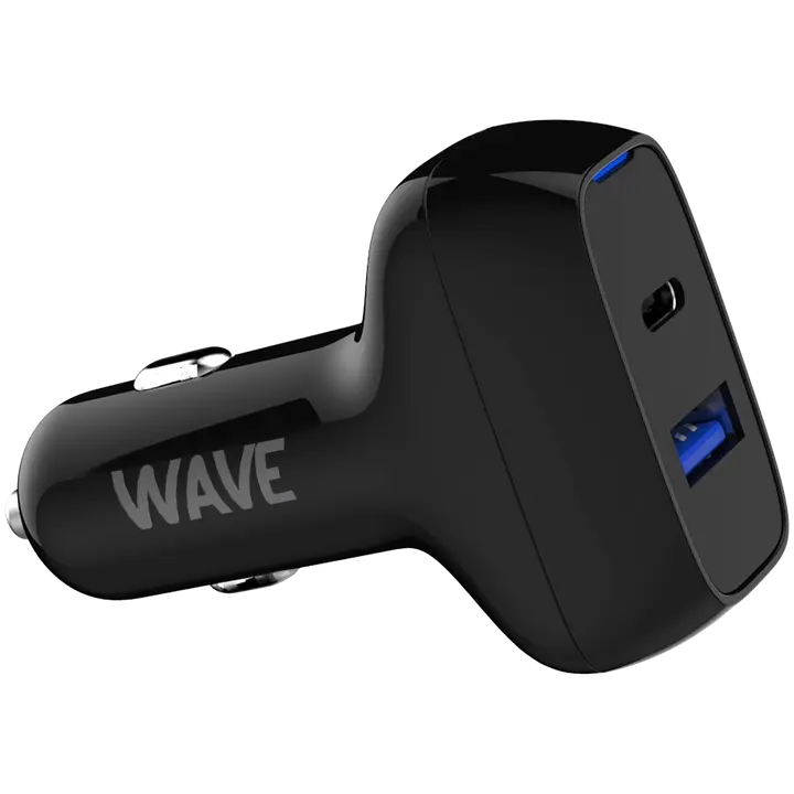 Kiirlaadija autosse 1xUSB Type-C+1xUSB-A