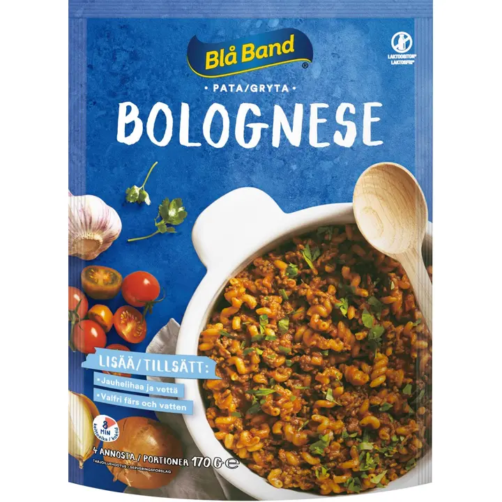 Blå Band laktoositon Bolognese Pata Pasta-kasvis-mausteseos 170g