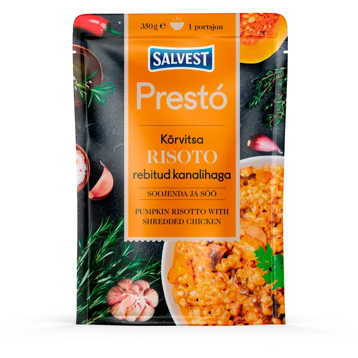 Presto kõrvitsa risoto rebitud kanalihaga 350g, gluteenivaba