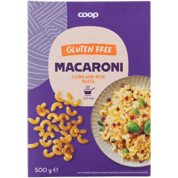 Coop makaroni maissista ja riisistä gluteeniton 500 g