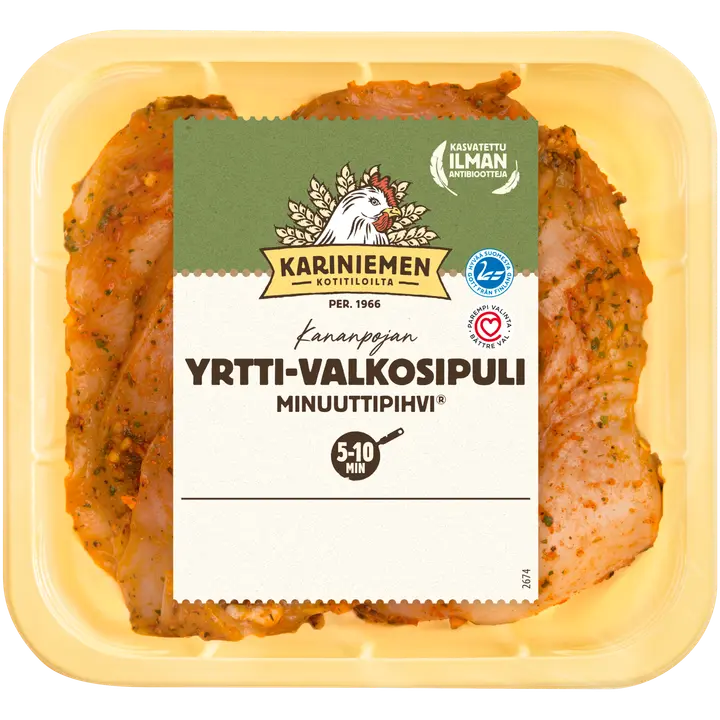 Kariniemen Kananpojan Minuuttipihvi yrtti-valkosipuli 350 g