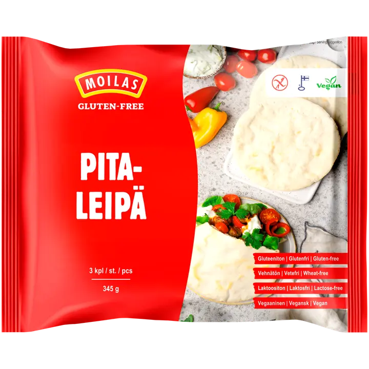 Moilas Gluten-Free Pitaleipä 3kpl/345g gluteeniton pakaste