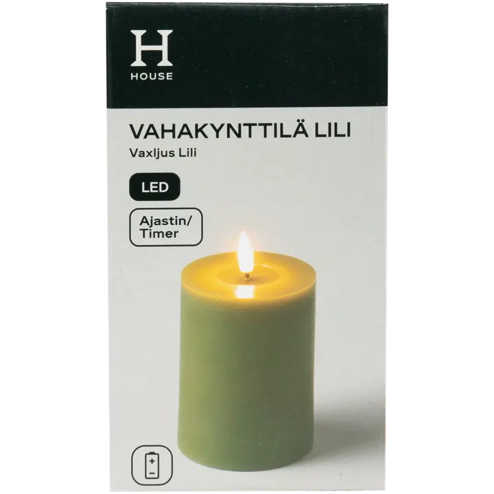 House Led-vaxljus Lili 10 cm, grön
