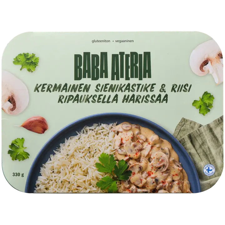 Baba Ateria, Kermainen sienikastike harissalla & basmatiriisi, 330g