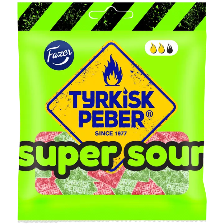 Fazer Tyrkisk Peber Super Sour makeispussi 80g