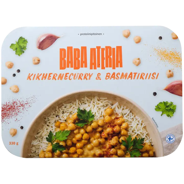 Baba Ateria, Täyteläinen kikhernecurry & basmatiriisi, 330g