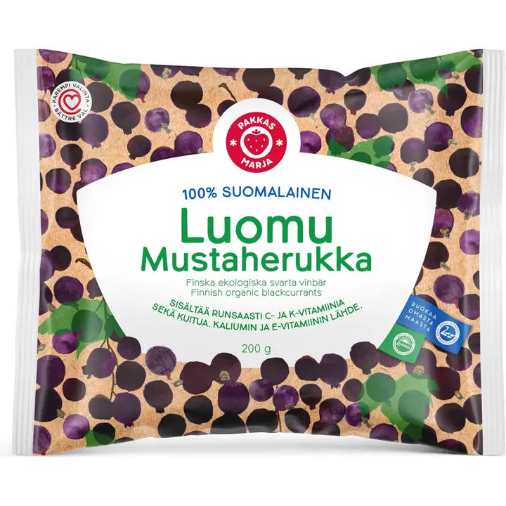 Pakkasmarja 100% suomalainen mustaherukka luomu 200g