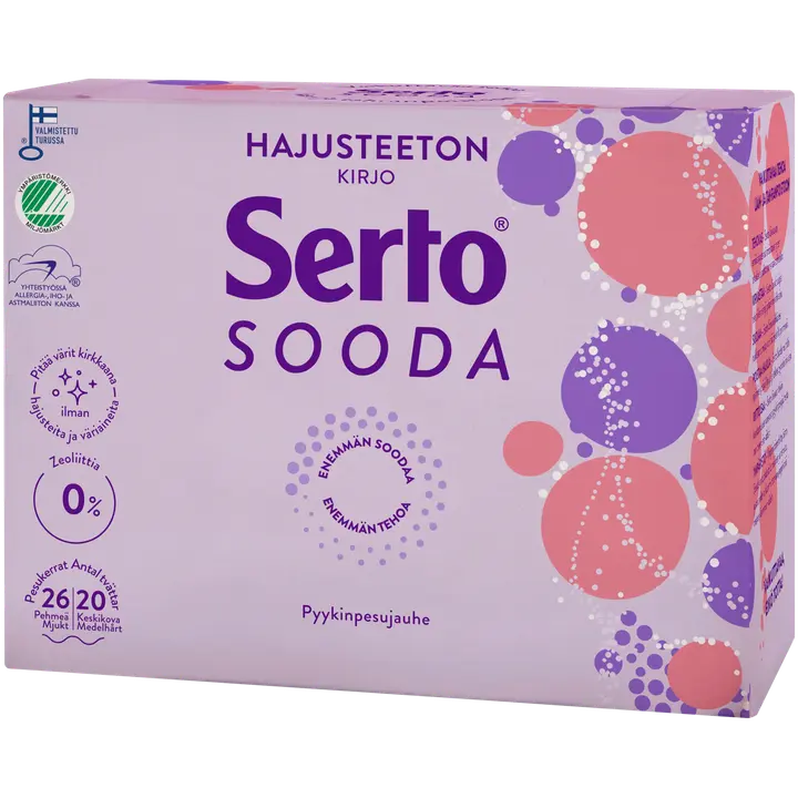 Serto Sooda Hajusteeton Kirjo pyykinpesujauhe 890 g