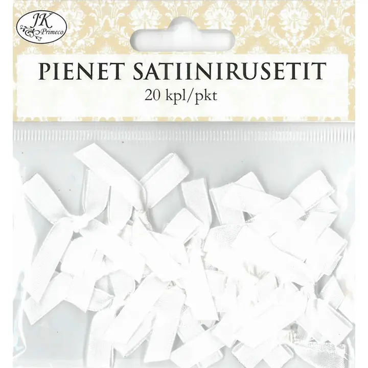 J.K. Primeco satiinirusetit pieni valkoinen 20kpl/pkt