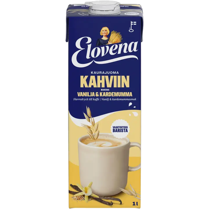 Elovena 1l vanilja&kardemumma kaurajuoma kahviin