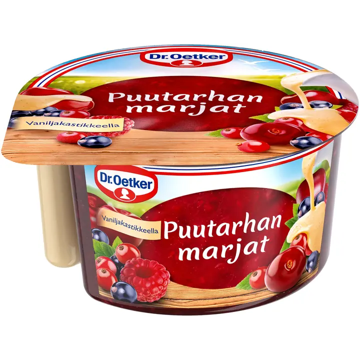 Dr. Oetker Puutarhan marjat vaniljakastikkeella 160 g