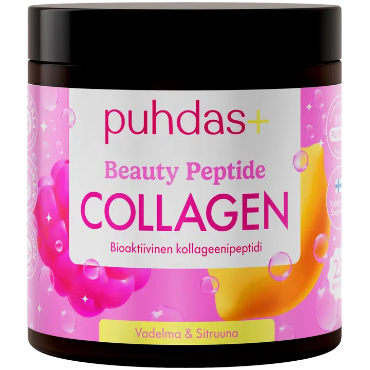 Puhdas+ Beauty Peptide Kollageenijauhe Vadelma-Sitruuna 80 g