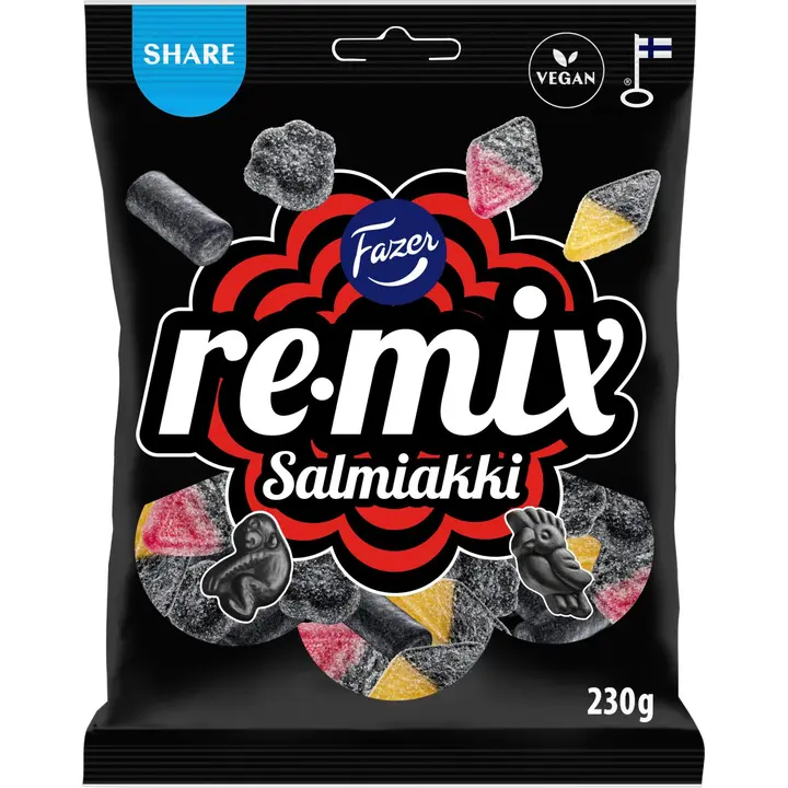 Fazer Remix Salmiakki karkkipussi 230g