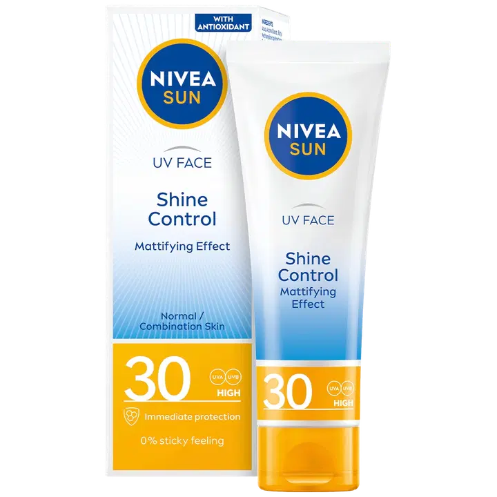 NIVEA SUN 50ml UV Face Shine Control Cream SK 30 -aurinkovoide