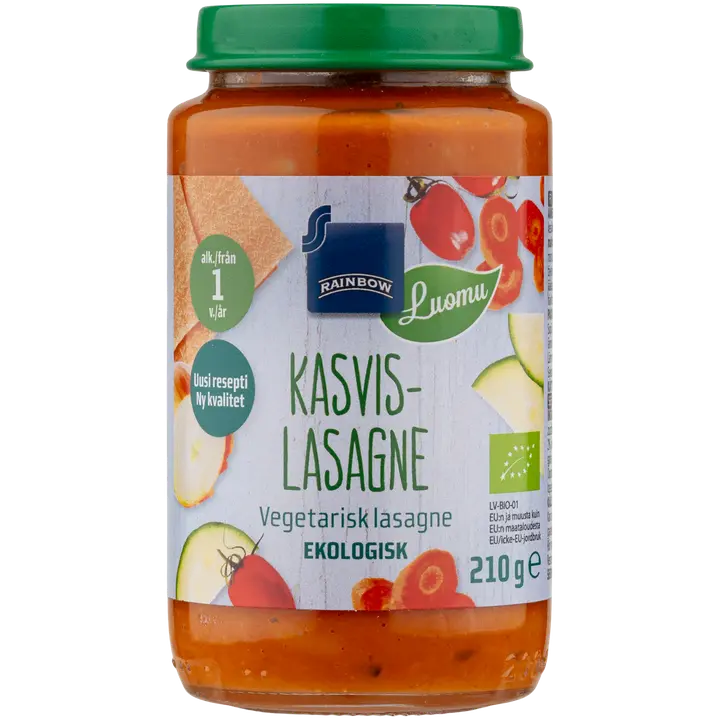 Rainbow kasvislasagne luomu 210 g 12 kk