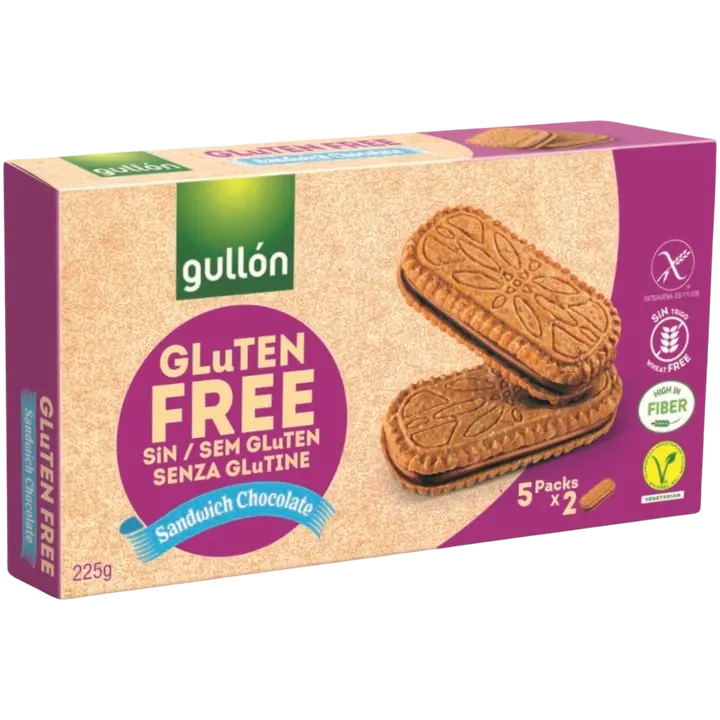 Gullón Sandwich suklaatäytekeksi 225g Gluteeniton