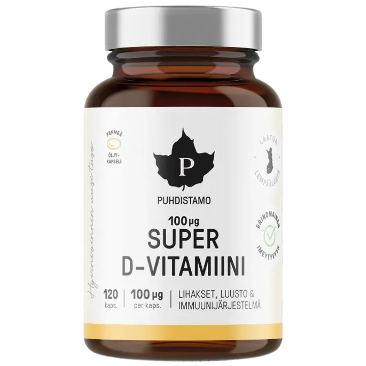 Puhdistamo Super D-vitamiini 100 µg 120 kapselia