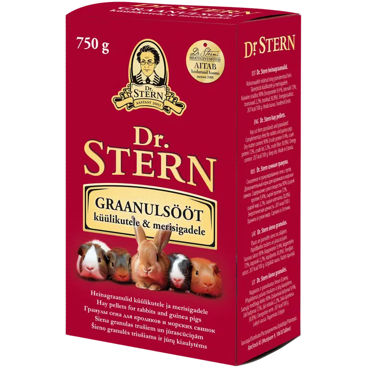 Dr.Stern graanulsööt meriseale ja küülikule eestimaisest mahedast heinast 750g