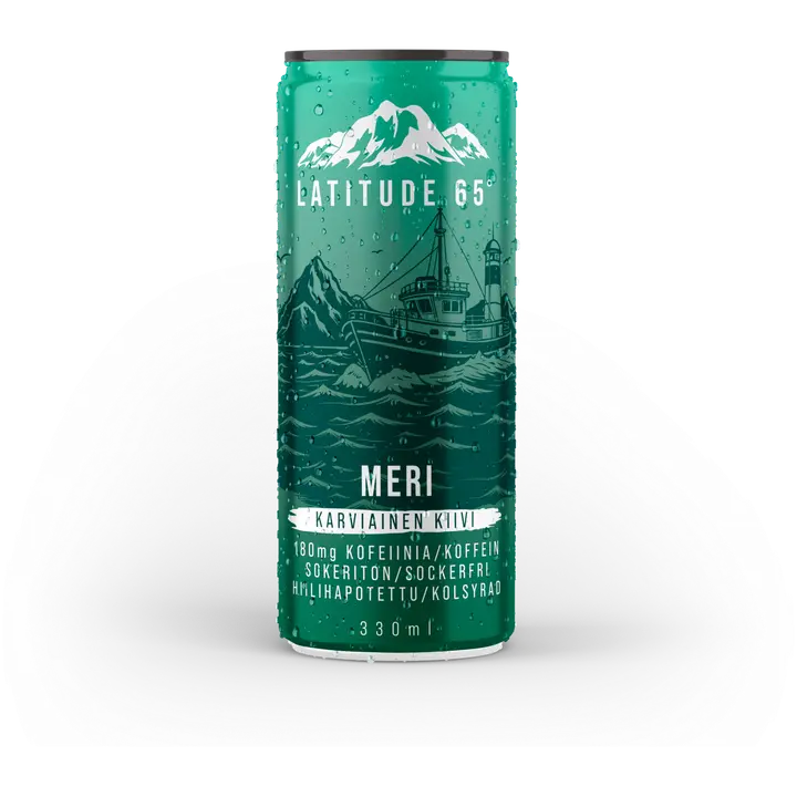 Latitude 65 Meri karviaisen ja kiivin makuinen sokeriton energiajuoma 330 ml