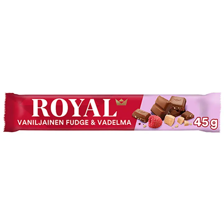 Royal Vaniljainen Fudge & Vadelma 45g