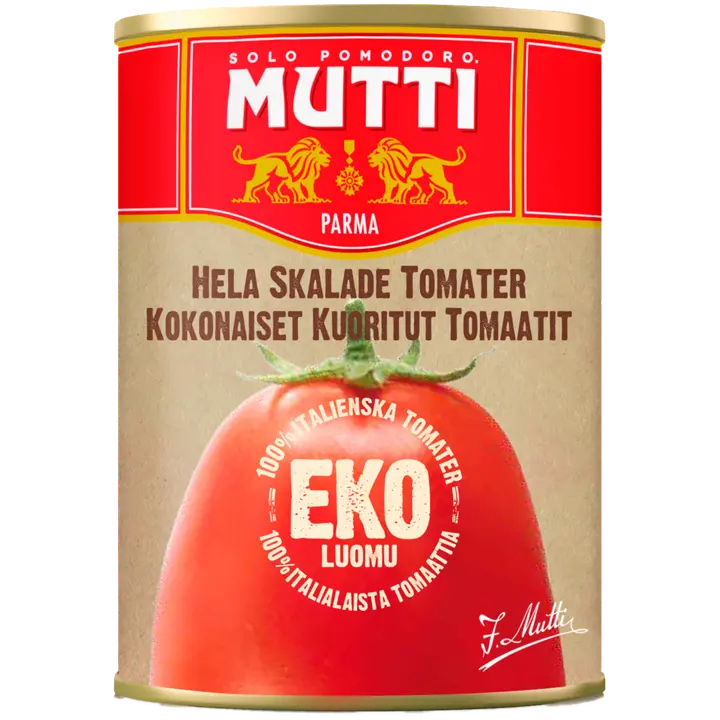 Mutti luomu kokonaiset kuoritut tomaatit 400g