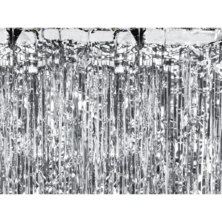 Ilmapallokeskus oviverho Juhla lamee hopeanvärinen 90 x 250 cm
