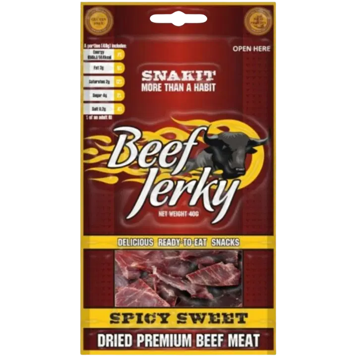 Snakit Beef Jerky Spicy Sweet 40g