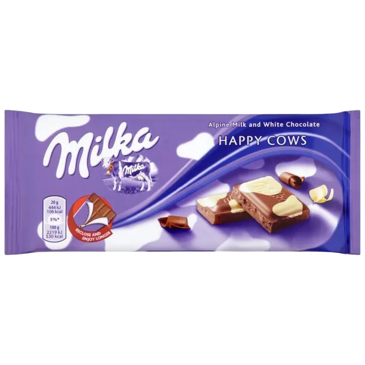 Milka piima- ja valge šokolaadi segu 100g