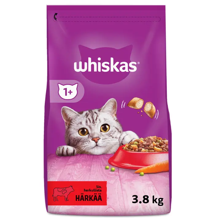 Whiskas kuivtoit täiskasvanud kassidele härjalihaga 3,8 kg