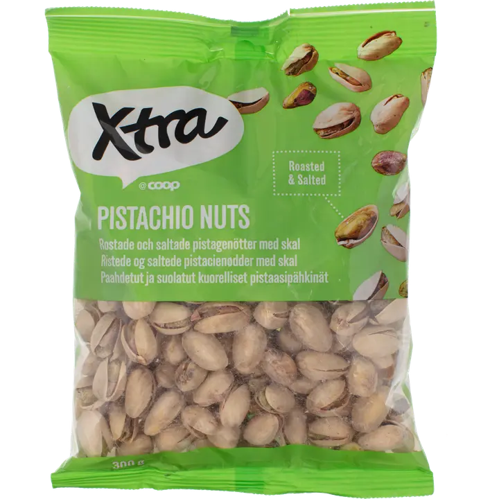 Xtra pistaasipähkinät paahdetut & suolatut 300 g