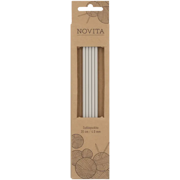 Novita Sukkapuikot 20cm - 4 mm harmaa