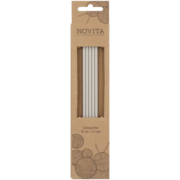 Novita Sukkapuikot 20cm - 4 mm harmaa