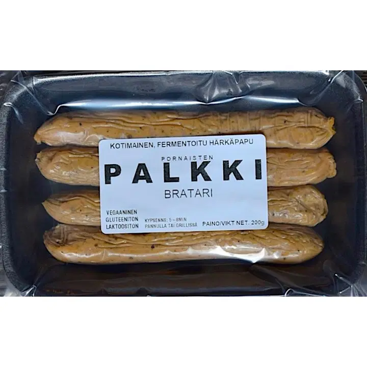 Pornaisten Palkki Bratari, vegaaninen makkara