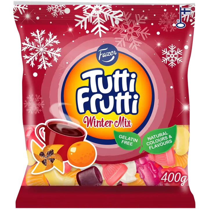 Fazer Tutti Frutti Winter Mix karkkipussi 400g