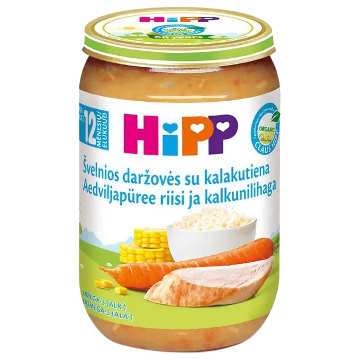 Hipp juurvilja-kalkunilihapüree 220 g, alates 12-elukuust, gluteenivaba