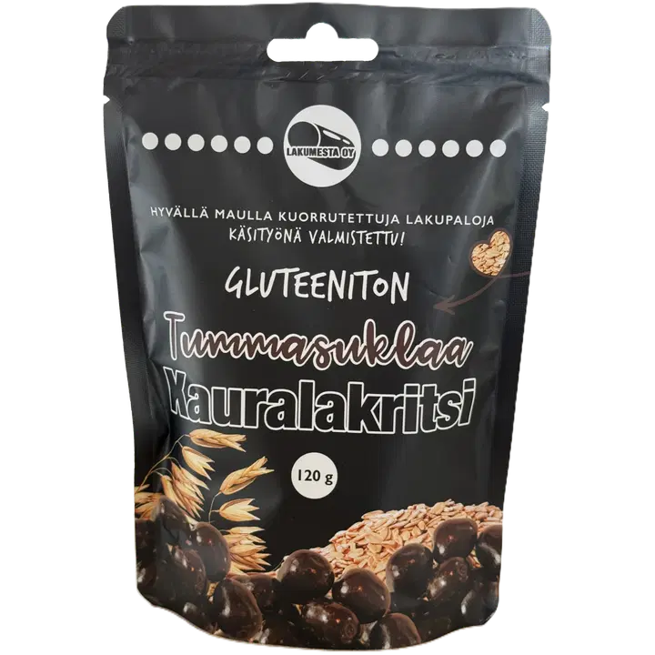 Lakumesta Oy Gluteeniton Tummasuklaa Kauralakritsi