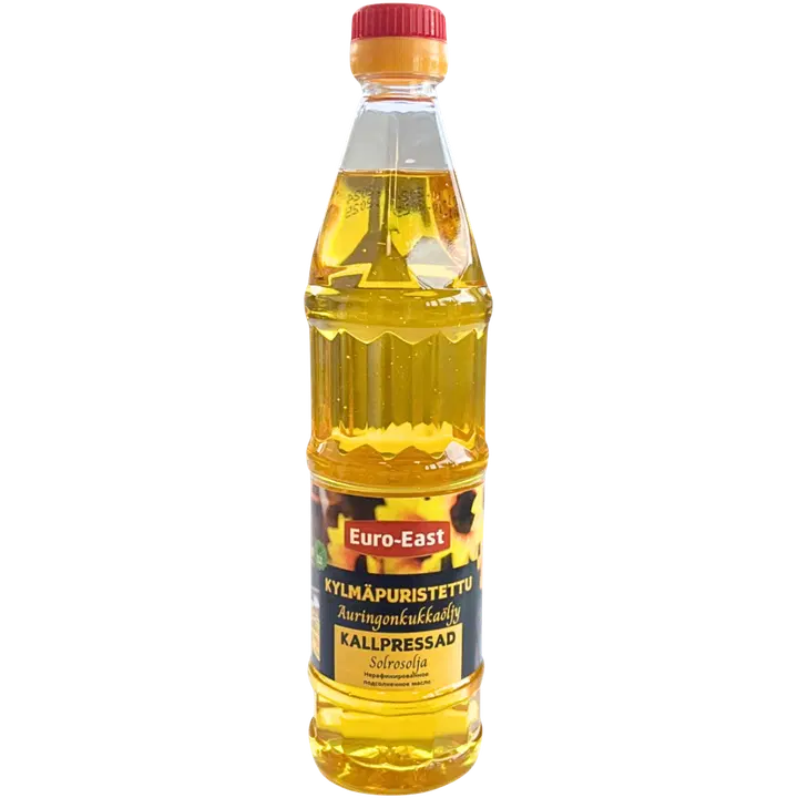 Euro-East kylmäpuristettu auringonkukkaöljy 500ml/ 460 g