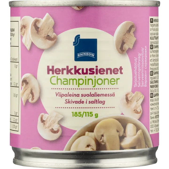 Rainbow herkkusienet viipaleina suolaliemessä 185g/115g