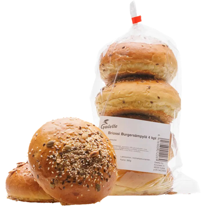 Briossi Burgersämpylä 4 kpl 360g Galette