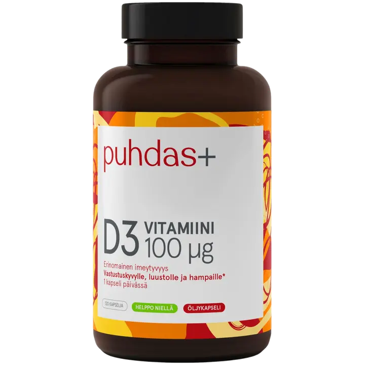 Puhdas+ D3-Vitamiini 100µg 120 kaps