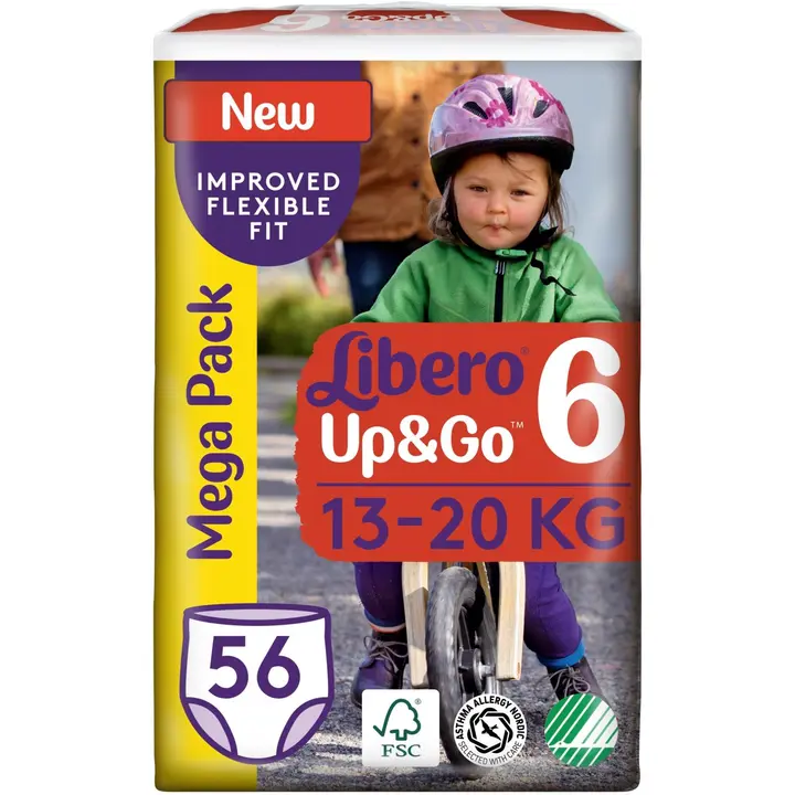 Libero Up&Go housuvaippa koko 6, 13-20 kg, 56 kpl