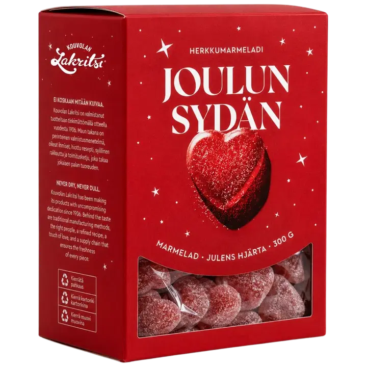 Kouvolan Lakritsi Joulun sydän herkkumarmeladi 300 g