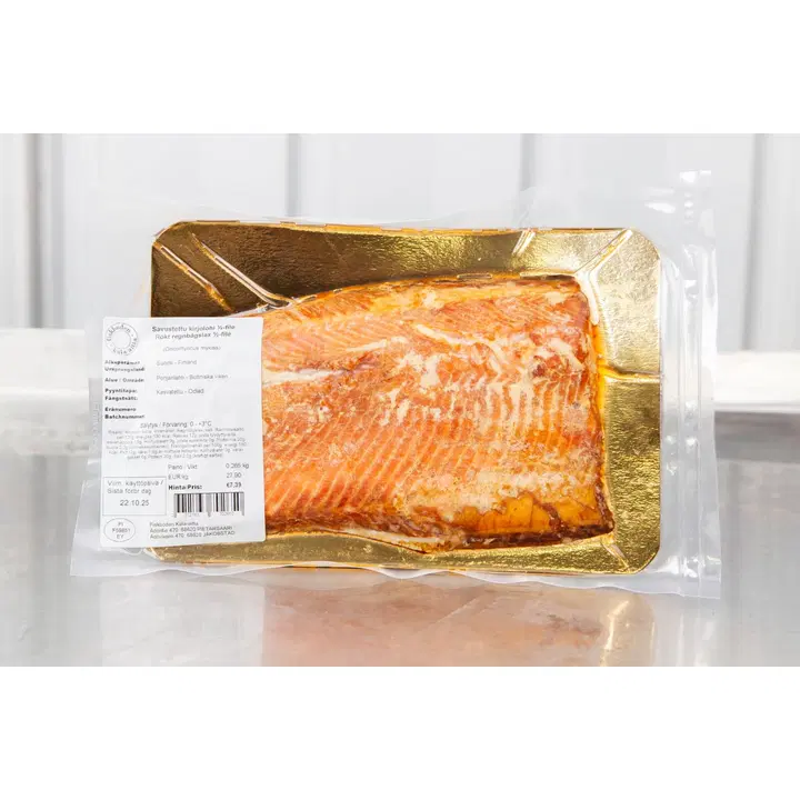 Fiskboden/Kala-Aitta Savustettu kirjolohi ½-file, pakattu, FI