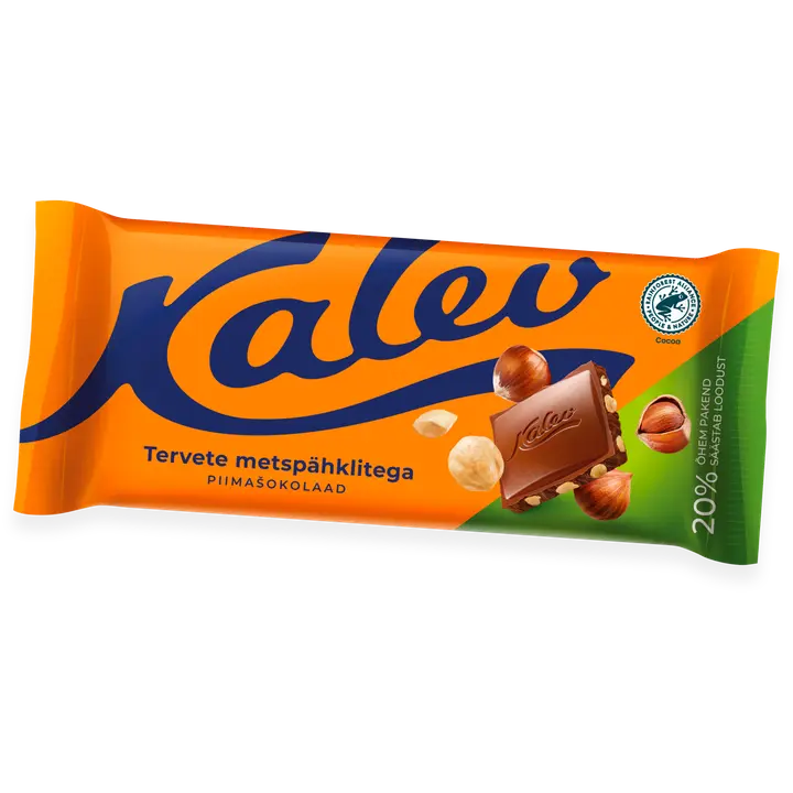 Kalev piimašokolaad tervete metspähklitega 100g