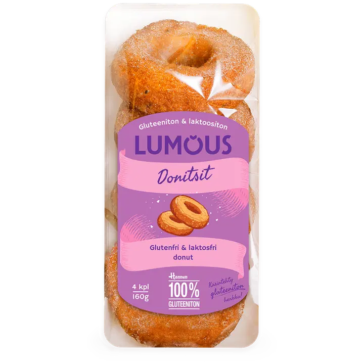 HANNUN 100% GLUTEENITON DONITSI 4KPL/PKT