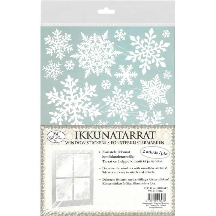 J.K. Primeco ikkunatarra A4 Lumihiutale valkoinen 2ark