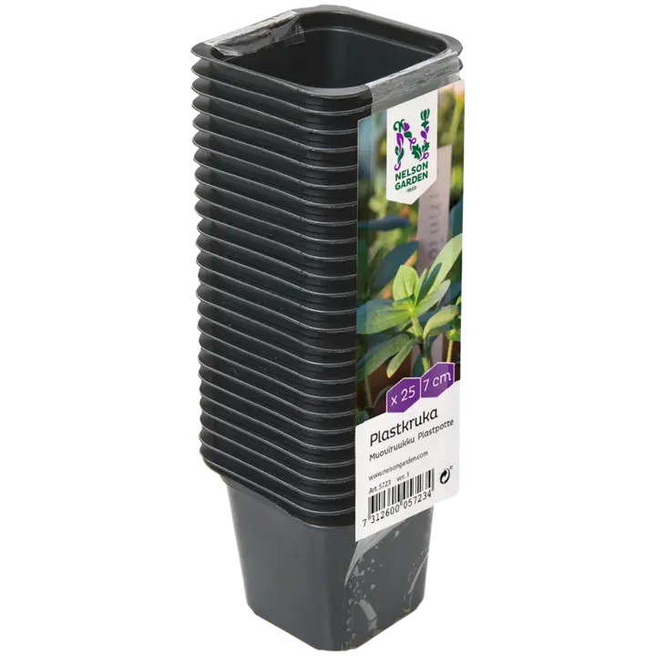 Kasvupott must 7 cm 25 tk