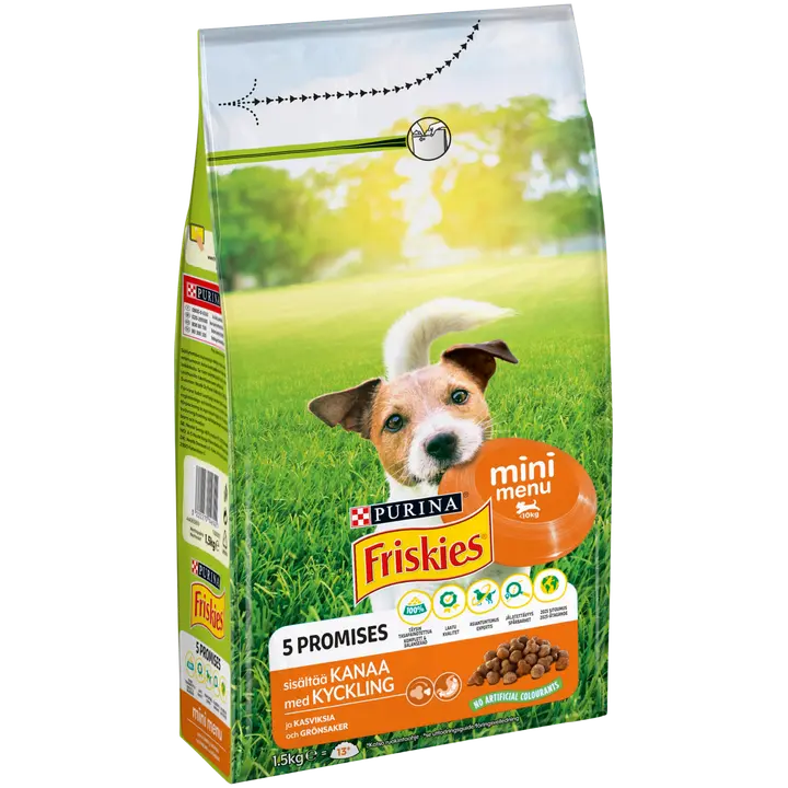 Friskies 1,5kg Mini Menu Kanaa ja Kasviksia koiranruoka