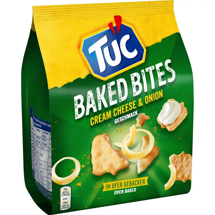 TUC Baked Bites Cream cheese&Onion suolakeksi 110g