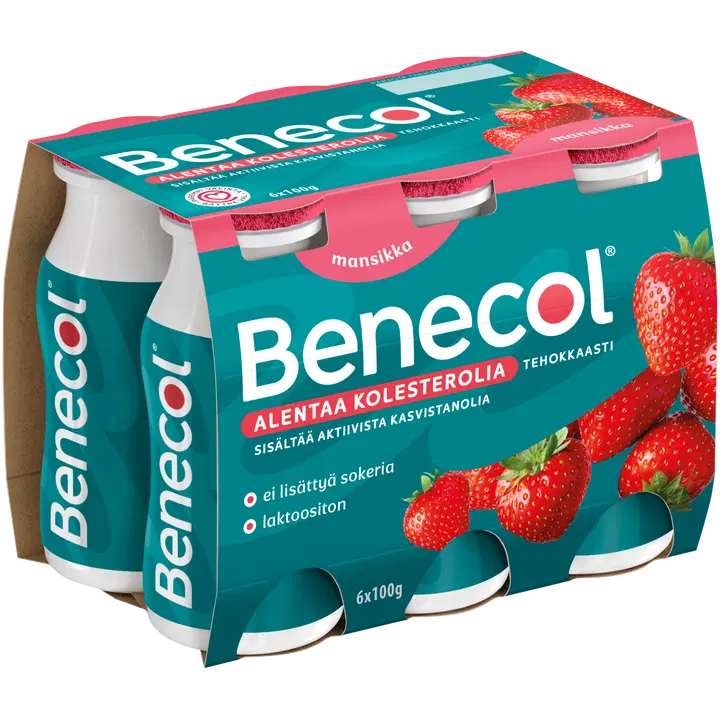Benecol 6x100g mansikka jogurttijuoma